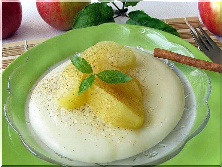 white apple and coconut dessert