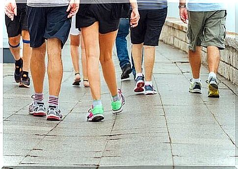 Exercising and walking can help heat-swollen legs.