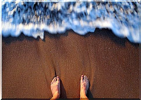 feet at the beach