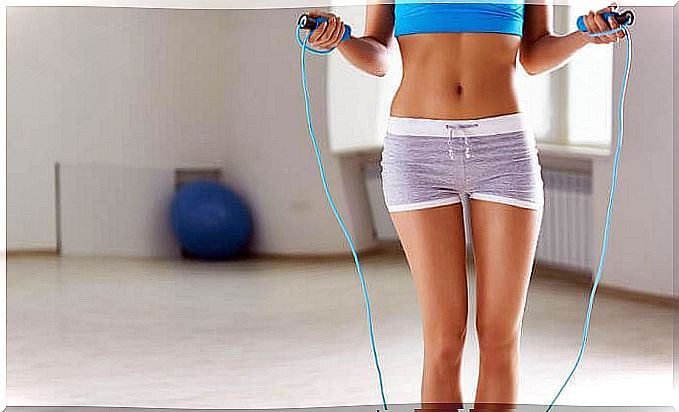 The skipping rope helps improve blood flow.