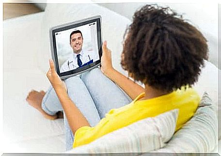 remote consultation on tablet